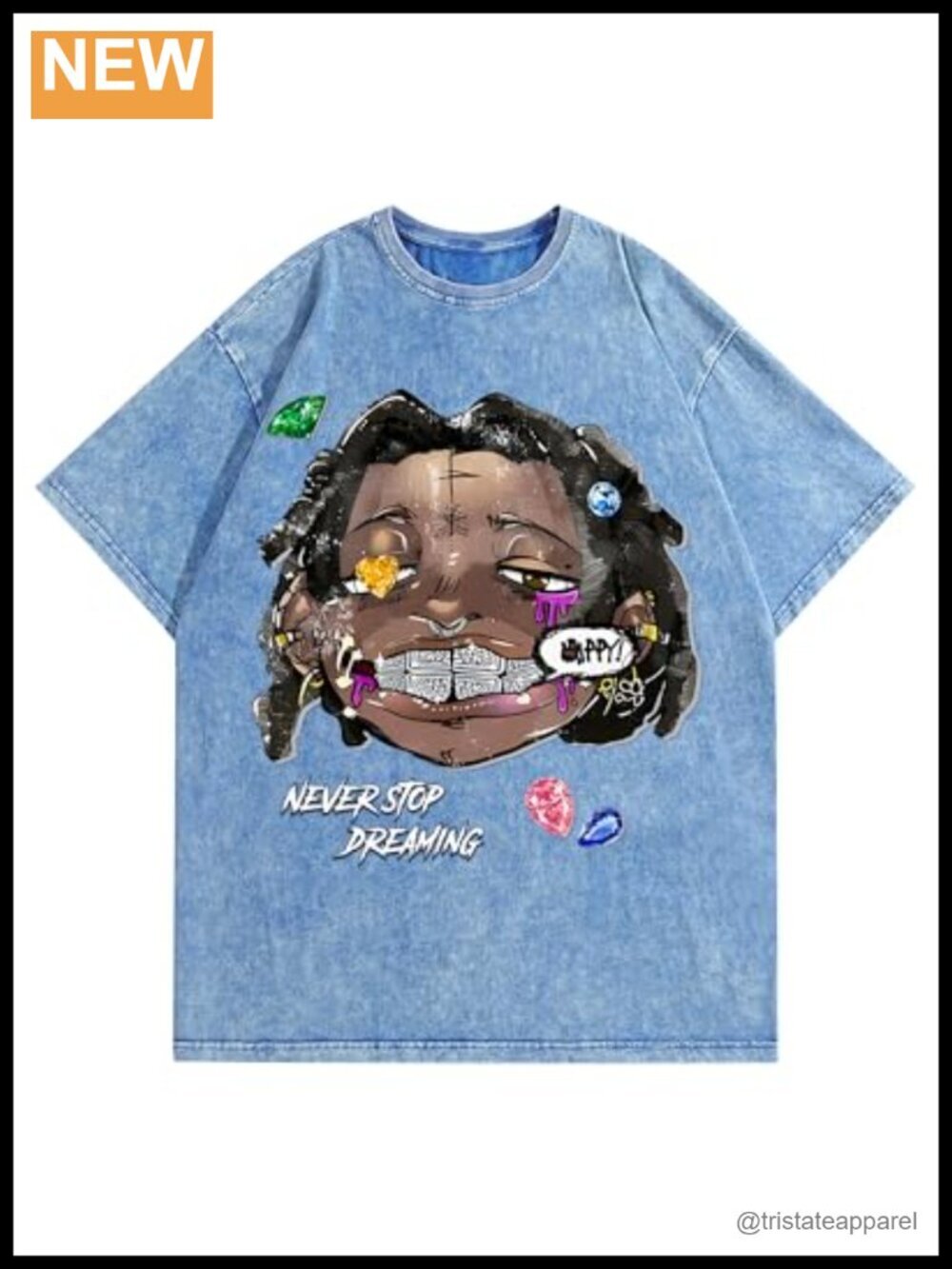 Unisex Y2K Acid Washed Graphic Tee - Streetwear Cotton T-Shirt